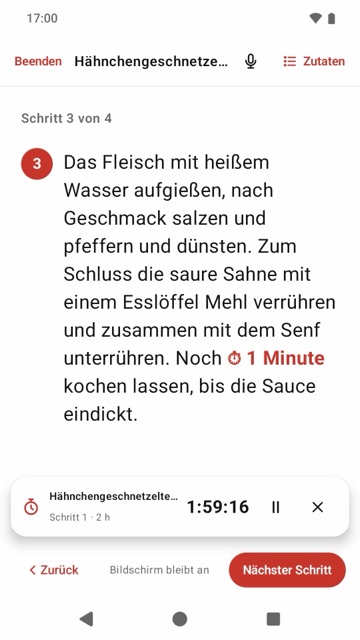 Kochmodus Schritt für Schritt